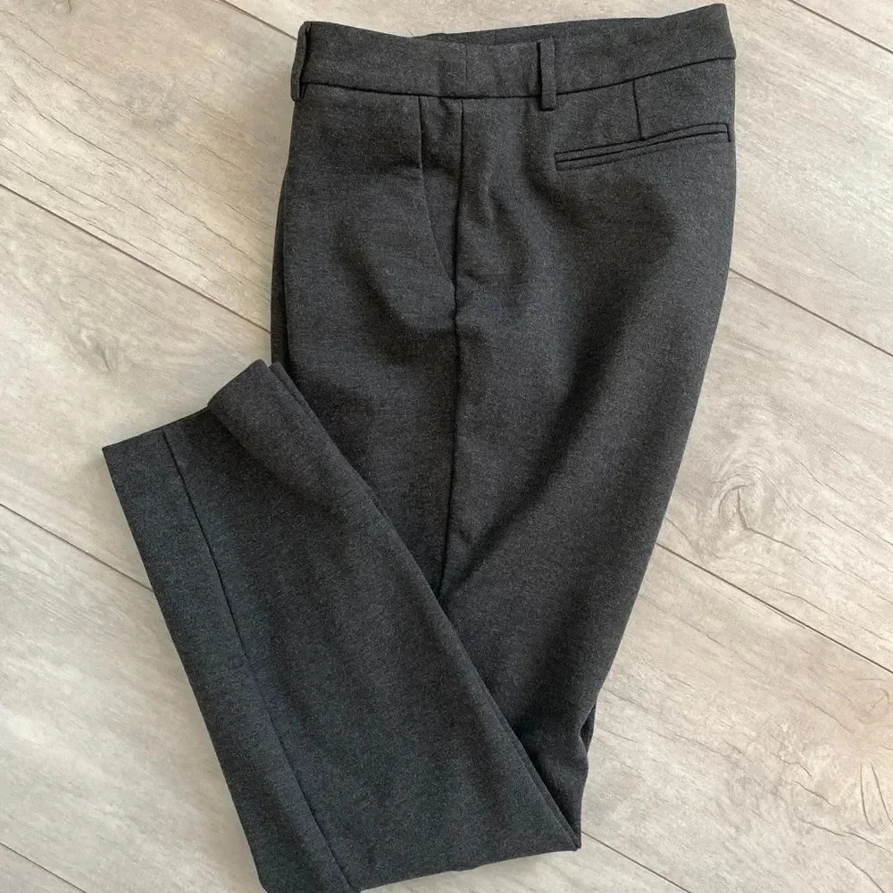 DALIA Dark Grey Tapered Trouser Pant, Size 8